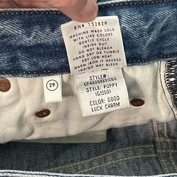 GRLFRND Poppy in Good Luck Charm Medium Blue Wash Denim Jean Short High Rise 29 - Picture 6 of 10